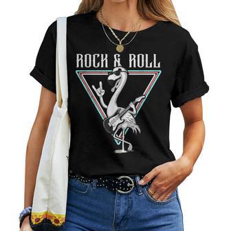 Rock And Roll Flamingo Guitar Cool Vibe Women T-shirt | Seseable UK