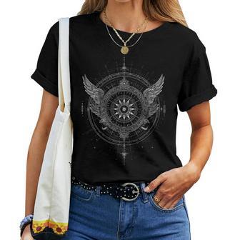 Rosa De Losientos Alas Ángel Místico Arte Cuello Camiseta de mujer - Regaloses