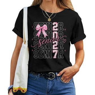 Senior 2027 Class Of 2027 Coquette Bow Graduation 2027 Girls Women T-shirt | Seseable UK