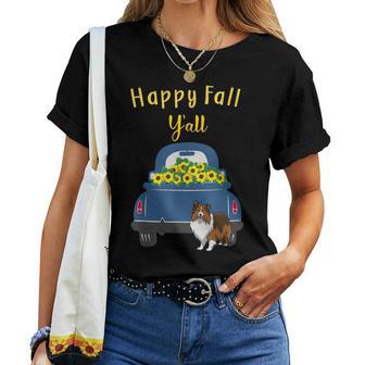 Sheltieheltie Happy Fall Y'allheltie Geschenk T-shirt Frauen - Geschenkecke