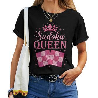 Sudoku Queen Geek Puzzleolver Joueur De Jeu Cérébral Et Fan De Mathématiques T-shirt femme - Cadeauxyz