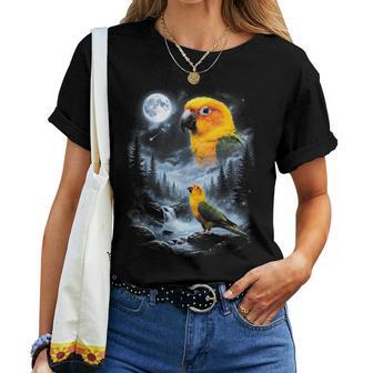 Sun Conure Howling At Moon Perroquet Rétro Des Années 90 T-shirt femme - Cadeauxyz