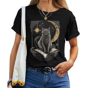 Tarjeta De Tarot De La Luna Gato Celestial Regalo Mágico Camiseta de mujer - Regaloses