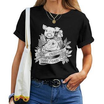 Vegan Friends No Food Pig eganismo Alimentos A Base De Plantas Camiseta de mujer - Regaloses