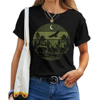 Wildlife Forest Silhouette Nature Outdoors Kids Women T-shirt | Seseable UK