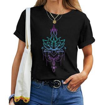 蓮の花 禅 マンダラ 平和 ヨガ レディースTシャツ - Kawaiitshirt