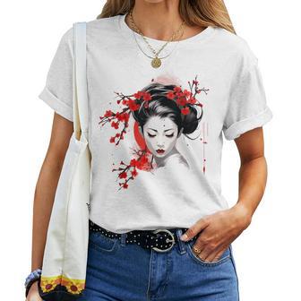 Anime Flores Arte Es Abstracto Humano Gráfico Anime Camiseta de mujer - Regaloses