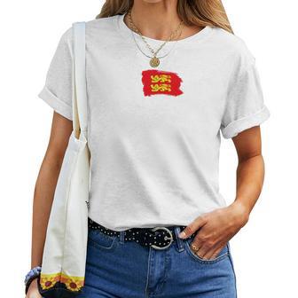 Bandera De Normandía Leones Amarillos Hombres Es Normandía Francia Camiseta de mujer - Regaloses