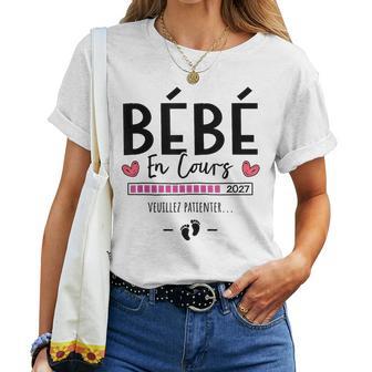 Bébé En Cours 2027 Annonce Grossesse Future Maman Et Papa T-shirt femme - Cadeauxyz