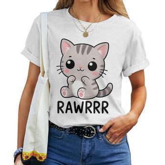 Chat Mignon Kawaii Dessin Animé Chaton T-shirt femme - Cadeauxyz