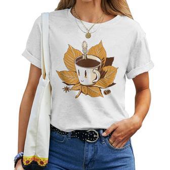 De Café Retro Para Hombre Y Diseño De Dibujos Animados In Mangas Camiseta de mujer - Regaloses