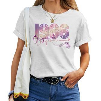 Diseño De Cumpleaños De Mariposas 1986 Para Es Camiseta de mujer - Regaloses