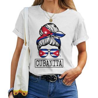 Drapeau Cubanita Pour Fille Avec Chignon T-shirt femme - Cadeauxyz
