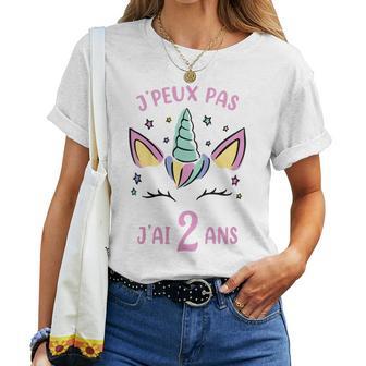 Enfant Anniversaire Licorne Fille J'ai 2 Ans Deux Ans T-shirt femme - Cadeauxyz