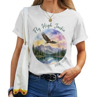 Fly High Jackie Forever Our Queen Memorial Bald Eagle Women T-shirt | Seseable UK