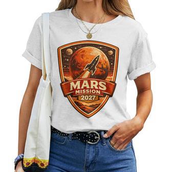 Insignia De Exploración Espacial Mars Mission 2027 Camiseta de mujer - Regaloses