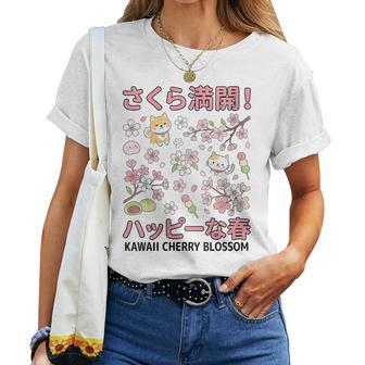 Kawaiiakura Animaux Happypring Fleurs De Cerisier Japonais T-shirt femme - Cadeauxyz