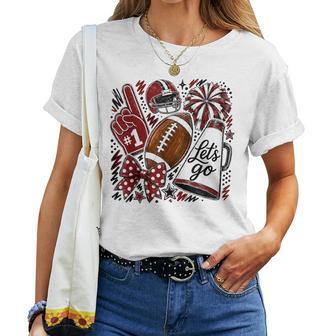 Maroon Game Day Team High School Football Cheer Mom Spirit Women T-shirt | Seseable UK