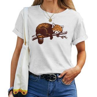 Motif Mignon Animalauvage Amoureux De Panda Rouge T-shirt femme - Cadeauxyz