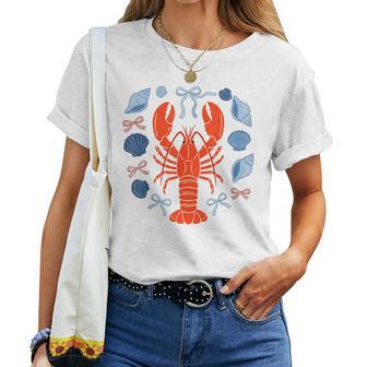 Noeud Coquette Homard Coquillage T-shirt femme - Cadeauxyz