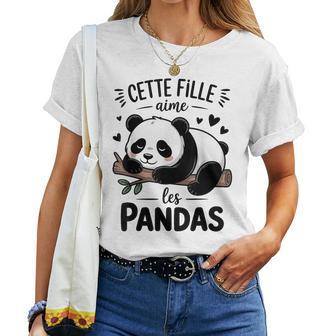 Panda Adorable Phrase Fille Aime Les Pandas T-shirt femme - Cadeauxyz
