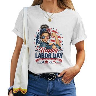 Patriotic Labor Day Woman Graphic American Pride Women T-shirt | Seseable UK