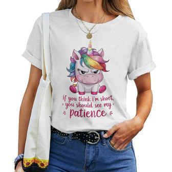 I Tu Penses Que Jeuis Petit Tu Devraisoir Ma Patience Une Licorne T-shirt femme - Cadeauxyz