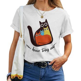 Un Deux Trois Cat Hombres Es Niños Camiseta de mujer - Regaloses