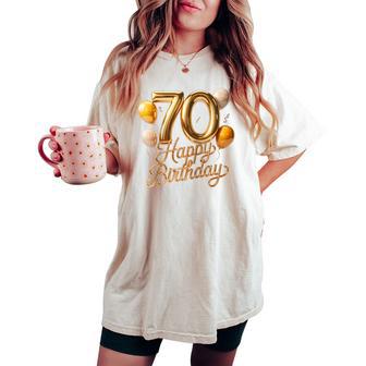 70 Buon Compleanno 70° Anniversario Uomini Donne Maglia Con Maniche Raglan T-shirt comoda oversize da donna - Novitaregali