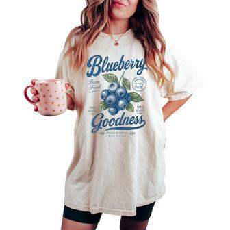 intage De Myrtilles Fraîches De La Ferme T-shirt oversize confortable pour femme - Cadeauxyz