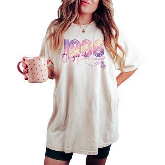 Diseño De Cumpleaños De Mariposas 1986 Para Es Camiseta extragrande cómoda para mujer - Regaloses