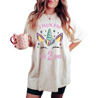 Enfant Anniversaire Licorne Fille J'ai 2 Ans Deux Ans T-shirt oversize confortable pour femme - Cadeauxyz