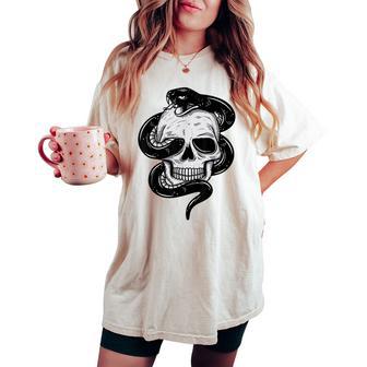 Erpent Et Crâneerpent Tatouage Motard Cadeau Homme T-shirt oversize confortable pour femme - Cadeauxyz