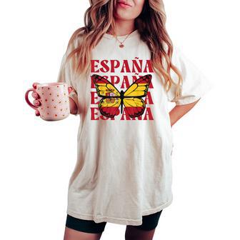 España Mariposa Española Chica Española España Camiseta extragrande cómoda para mujer - Regaloses