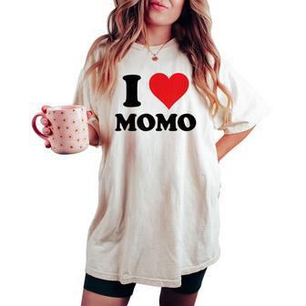 I Heart Momo ファーストネーム I Love パーソナライズ レディースオーバーサイズコンフォートTシャツ - Kawaiitshirt