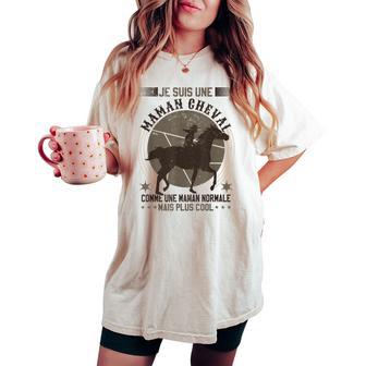 Maman Cavalière Chevaux Cheval T-shirt oversize confortable pour femme - Cadeauxyz