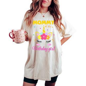 Mommy Of The Birthday Girl Unicorn Matching Outfit T-shirt comoda oversize da donna - Novitaregali