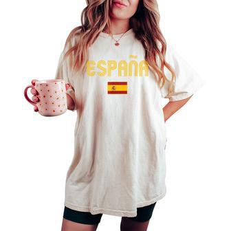 Spain Flag Vintage Espana Pride Spanish Kids Red Women's Oversized Comfort T-shirt - Thegiftio UK