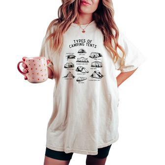 Tipos De Tiendas De Campaña Camper Nature Tent Lover Cuello Camiseta extragrande cómoda para mujer - Regaloses