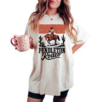 Vintage Cowboy Western Horse Bronc Riding Pendleton Rodeo Women's Oversized Comfort T-shirt - Thegiftio UK