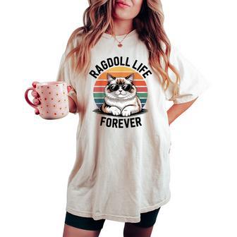 ラグドール ライフ 猫 男性 女性 キッズ ギフト レディースオーバーサイズコンフォートTシャツ - Kawaiitshirt