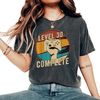 30歳の誕生日プレゼント 男性 女性 レトロゲーマー レベル30 コンプリート レディースオーバーサイズコンフォートTシャツ - Kawaiitshirt
