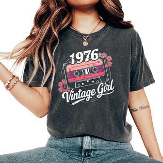 50 Años Intage 1976 Cumpleaños 50 Retro 1976 Cuello Camiseta extragrande cómoda para mujer - Regaloses