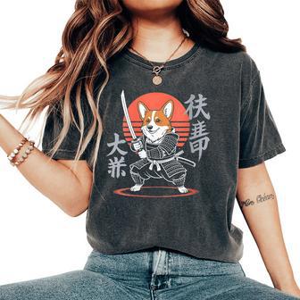 Anime Rétro Amusant Corgi Ninjaamourai Pour Les Amoureux Des Chiens T-shirt oversize confortable pour femme - Cadeauxyz
