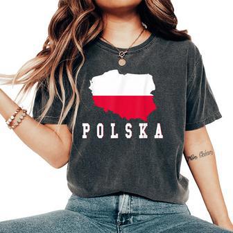 Bandera Polaca Patriótica Polonia Hombres Es Niños Polska Camiseta extragrande cómoda para mujer - Regaloses