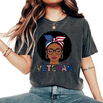 Black Veteran African American Female Army Soldier Women's Oversized Comfort T-Shirt - Thegiftio UK