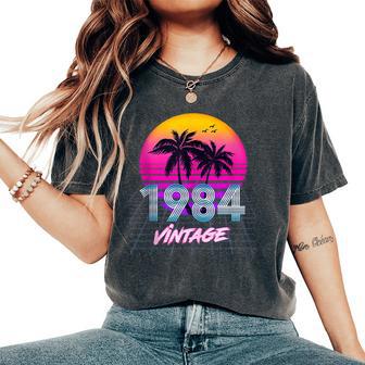Cumpleaños De 42 Años Para Hombres Y Es Nacidos En 1984 Retro 80S Palm In Mangas Camiseta extragrande cómoda para mujer - Regaloses