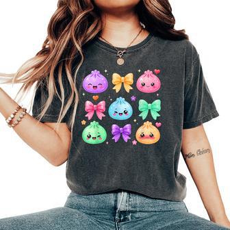 Cute Rainbow Dumpling Coquette Bow Kawaii Anime Girls Kids Women's Oversized Comfort T-Shirt | Seseable UK