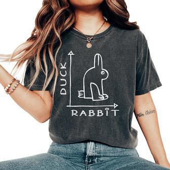 Divertente Illusione Ottica Rabbit Duck T-shirt comoda oversize da donna - Novitaregali