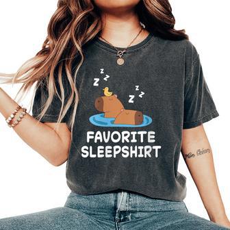 Donna Capybara Duck Capybaras Napleepleep Pigiama Camicia Da Notte Con Collo A T-shirt comoda oversize da donna - Novitaregali